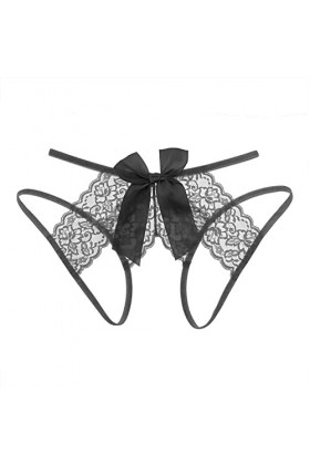 GilRu Ladies Pure Desire Lace Panties Passion Female Open File sous-vêtements Sexy Lingerie Chaine Black, XL 