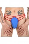 Générique Lingerie Homme Sexy Hot Slip pour Homme Taille Basse Fesse exposée String en Soie de Glace évidé Grande Poche Panta