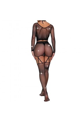 Sexy Hot sous-vêtement de Nuit Jumpsuit Combinaison de perceuse Chaude pour Femmes en Maille Sexy et sous-vêtements érotiques