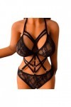 Corset Sexy Lingerie Femme Bandage Dentelle Grenouillère Haut Élastique Culotte Set Sexy Cage Soutien-gorge Body Mesh Lingeri