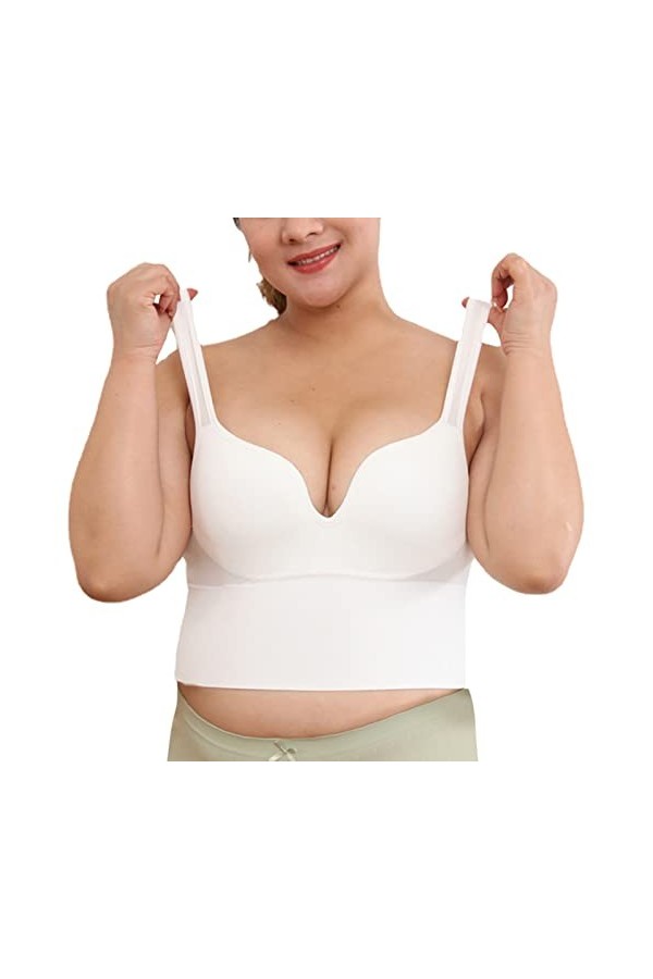 HANXIULIN Soutien-gorge push-up pour femme - Sans coutures - Dentelle à lavant - Soutien-gorge minimiseur sans armatures - S