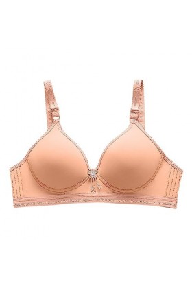 Soutien-gorge de sport sexy sans anneau en acier confortable et fin pour personnes âgées et moyennes, beige, 40
