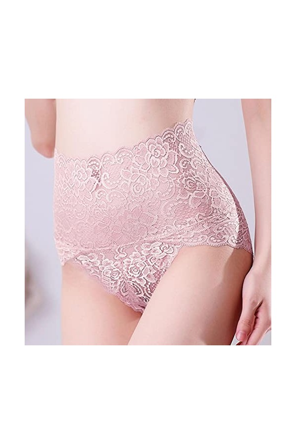 IQYU Body Femme Manches Longues Dentelle Sans Couture Taille Dentelle Femmes Culotte Taille Sous-vêtements Haute Lingerie Cul