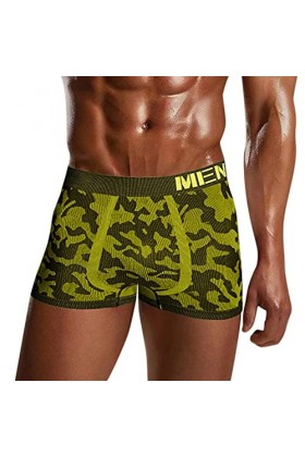 Générique Lingerie Homme Sexy Hot Hommes Camouflage Imprimé Respirant Mi Taille Sexy Stretch Ensemble Pyjama Short Homme Gre