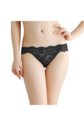 PANPANY Culottes pour Femme Confortables sans Couture Taille Basse Dentelle sous Vetements Culotte Femme Tanga String Multico