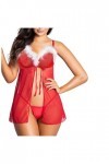 RYTEJFES Vêtements érotiques, Sex Femmes Curvy Dessuesexy Sous-vêtements Lingerie Rouge Noël Dame Vêtements Adorables Tenue E