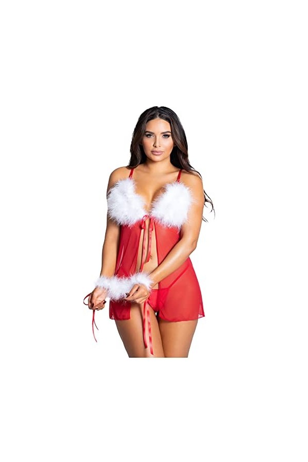 RYTEJFES Vêtements érotiques, Sex Sexy Grande Taille Ensemble Lingerie Lingerie Dessuesexy Adorable Noël Femmes Tenue Vêtemen