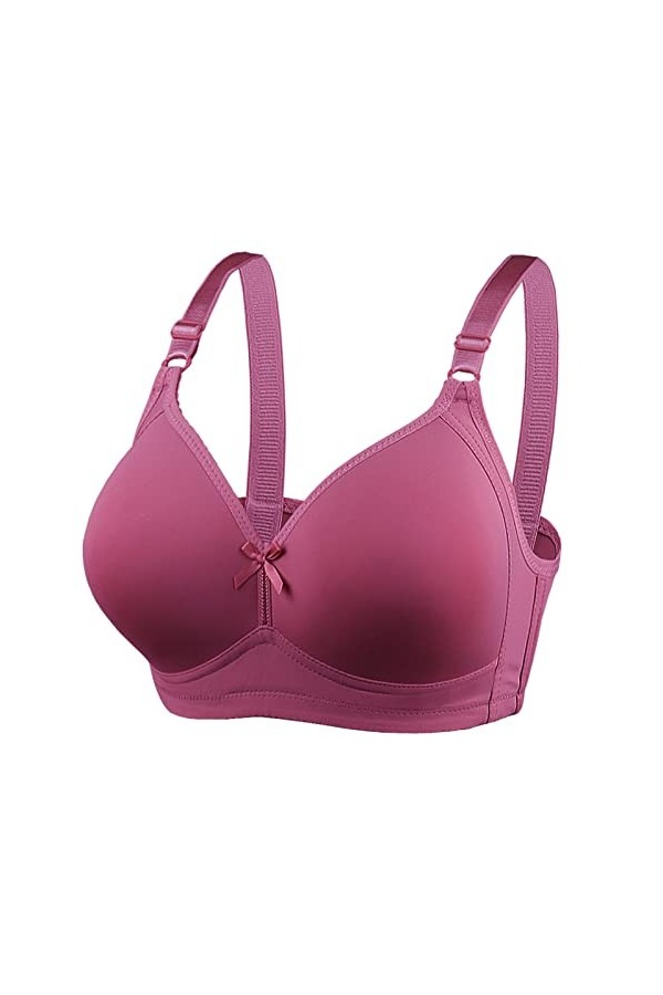 CreoQIJI Soutien-gorge doux et confortable pour femme - Sans anneau en acier, lilas, 110D