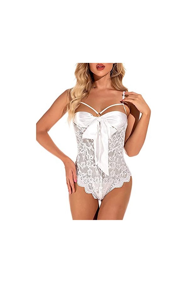Générique Lingerie Sexy Femme See Through Mini Robe Ouverte Valentin Body Nuisette Erotisme De Nuit en Lingerie Coquine Nuise