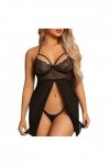 Nuisettes Sexy Femme See Through Body Nuisette Sexy Col en V Profond sous Vêtements Sensuelle Sling Pyjama Grande Taille Mini