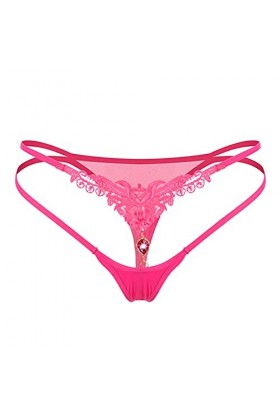 BIISDOST sous-vêtements Ice Low Thong Taille Pantalon Fun Slip Large Transparent Sexy Entrejambe Femmes Creuses T Sexy Coquin