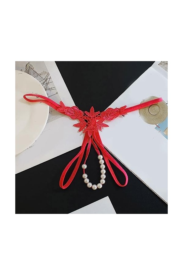 ADMAY 2023 New y*2*k Style Lingerie Femmes Sexy Gland Maille Perle Slips évider Culotte Crochet à Lacets Culotte Tongs G Stri