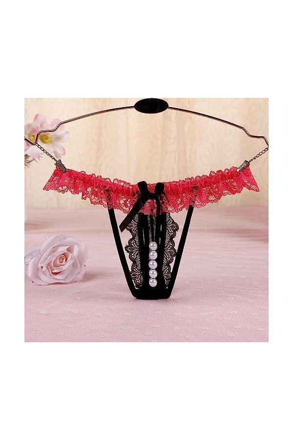 ADMAY 2023 New y*2*k Style Lingerie Femmes Sexy Gland Maille Perle Slips évider Culotte Crochet à Lacets Culotte Tongs G Stri