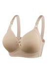 CreoQIJI Soutien-gorge doux et confortable pour femme - Sans anneau en acier, beige, 110D