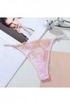 Générique String Femme Sexy Hot Strings Dentelle Taille Basse Tangas Broderie Culotte sans Couture Invisible String Sexy sous