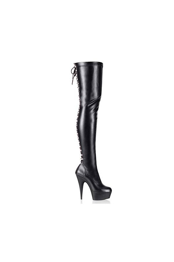 Pleaser DELIGHT-3055 Blk Stretch Pat/Blk UK 6 EU 39 