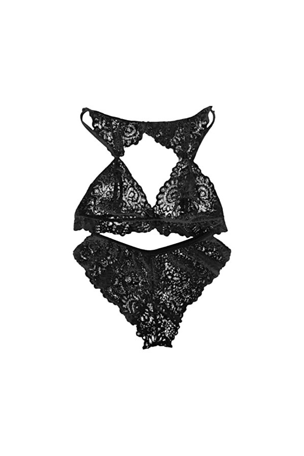 Dentelle Profonde V Sexy Voir à Travers Le Soutien-Gorge Sexy Cils en Dentelle pour Femmes Bretelles en Dentelle Ensemble de 