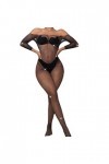 Générique Femme Sexy Bodystocking Résille Combinaison sous-vêtements Amusants en Maille serrée Noire Sexy pour Femmes Dentell