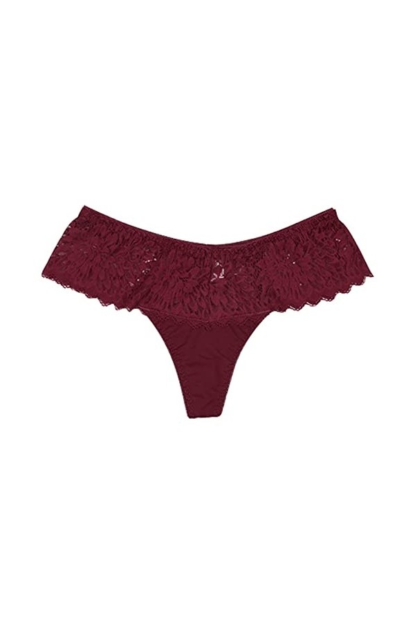 Générique Lingerie Sexy Femme Body et Combinaison Dentelle Couture Thong Lait Low-Waist Sexy Hollow T Soie Pantalon sans Soud