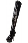 Pleaser DELIGHT-3055 Blk Stretch Pat/Blk UK 6 EU 39 