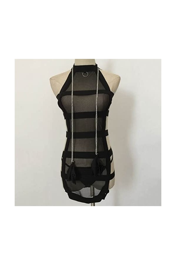 Lingerie Erothique Sexy Latex Femmes à Lacets Pleine Cage Corps Poitrine Bretelles sous-vêtements jarretière Costume élastiqu