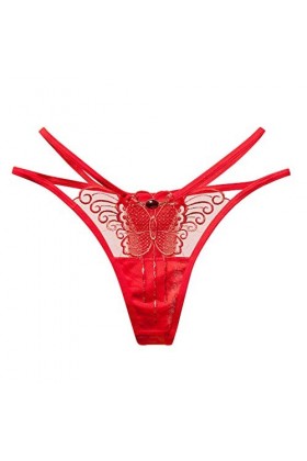 CAOQAO Culotte sexy en dentelle pour femme, rouge-b, Taille unique