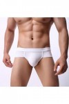 Hommes Sexy Coton Shorts sous-vêtements Doux Renflement Pouch Slip Body Sexy pour White, L 