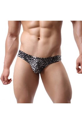 Lingerie Homme Sexy Hot Sexy Leopard-Print sous-vêtements Sexy Low-Waist -Profil Hommes sous-vêtements pour Hommes Ensemble P