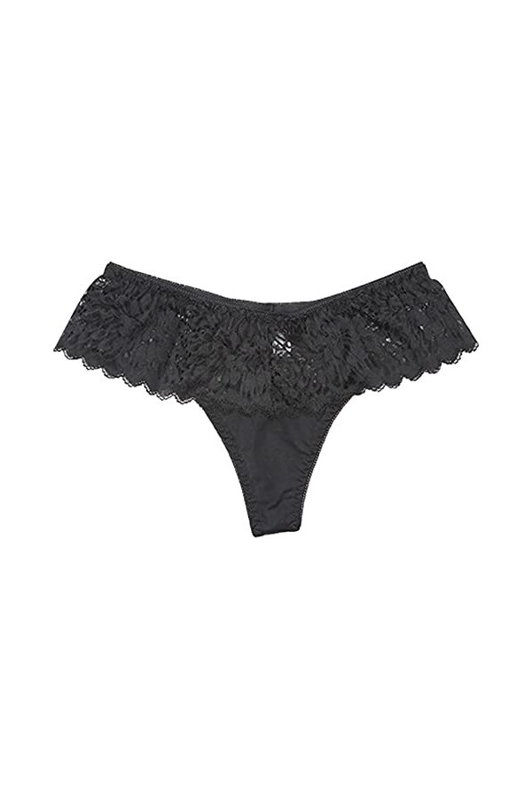 Générique Lingerie Sexy Femme Body et Combinaison Dentelle Couture Thong Lait Low-Waist Sexy Hollow T Soie Pantalon sans Soud