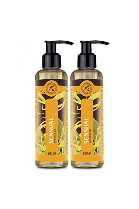 Huiles de Massage Sensuel Set - 2x200ml - Mélange dHuiles Essentielles Jojoba - Amande - Ylang Ylang - Bois de Santal - Pamp