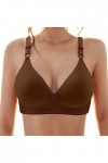 Soutien-gorge de sport sexy sans anneau en acier confortable et fin pour personnes âgées et moyennes, marron, 42