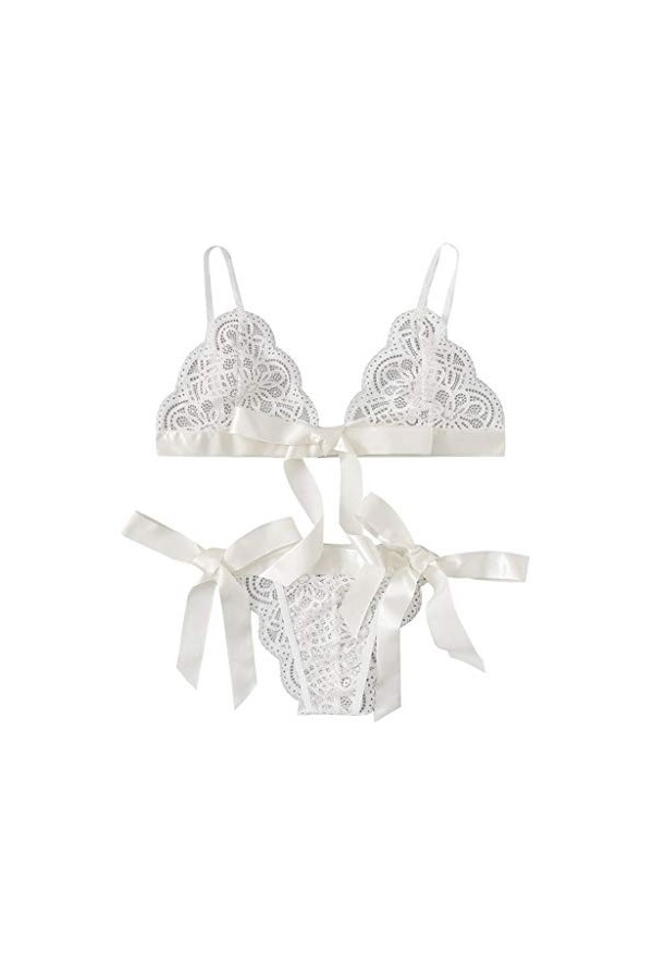 Lingerie Femme Sexy Ensemble Homme Sexy Hot y27k Trim Sexy Bow Lace Underpant Soutien-Gorge Set Set Scalloped Women Lingerie 