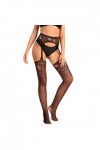 Générique Lingerie Sexy Femme Body et Combinaison Bas Sexy Femmes Dentelle Résille Transparent Bas Résille Sexy Noir Collants