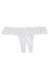 Générique Lingerie Culotte Fendue Mesdames Dentelle Jacquard Culotte Découpe Culotte Ouverte Taille Basse String Transparent 