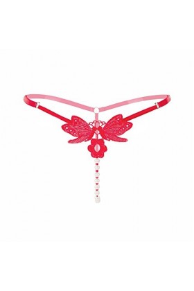 Culotte Femme Tanga String en Coton Slips Shorty G-String Culotte sous-vêtements Sexy Lady Size V-String Broderie réglable Li