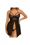 Nuisettes Sexy Femme See Through Body Nuisette Sexy Col en V Profond sous Vêtements Sensuelle Sling Pyjama Grande Taille Mini