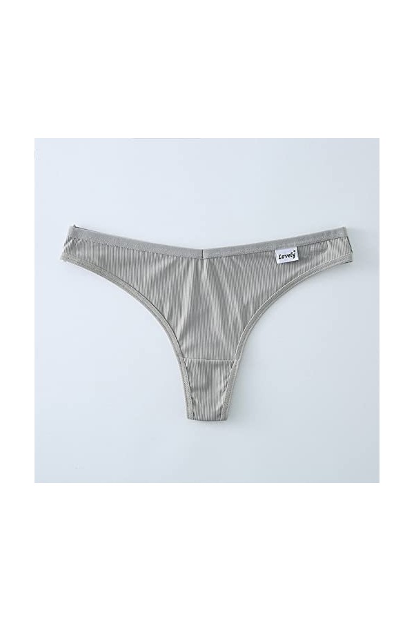 Ensemble de sous-vêtements bikini sans couture pour femme, gris, L