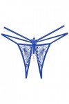 sous-vêtements Creuse Sexy Taille Basse Culotte Ouverte Perle Massage String Culottes Blue, One Size 