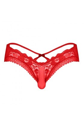 Générique Lingerie Homme Sexy Hot Slips Sexy pour Hommes Taille Basse avec sous-vêtements en Dentelle sous-vêtements Sexy en 