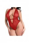Générique Nuisette Sexy Femme Dentelle Ultra Thin Sexy Fashion Mesh See Through Strap Sexy Lingerie Jumpsuit Nuisette Femme S