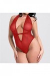 Générique Nuisette Sexy Femme Dentelle Ultra Thin Sexy Fashion Mesh See Through Strap Sexy Lingerie Jumpsuit Nuisette Femme S