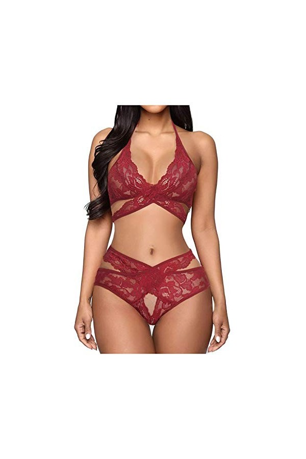 Ensemble Lingerie Femme 2 Pieces Sexy De Push-Up Dentelles sous-Vêtements De Seduction Dentelle Soutien-Gorge Sexy Et Culotte
