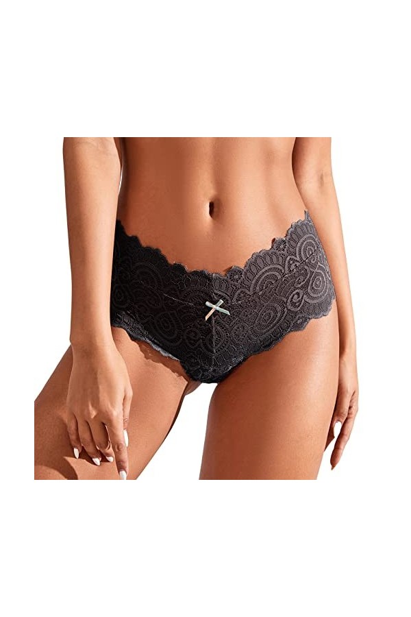 PANPANY Culottes pour Femme Sexy sans Couture Dentelle Multipack Multicolore Confortables Tanga sous Vetements Femme Taille B