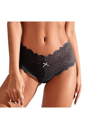 PANPANY Culottes pour Femme Sexy sans Couture Dentelle Multipack Multicolore Confortables Tanga sous Vetements Femme Taille B