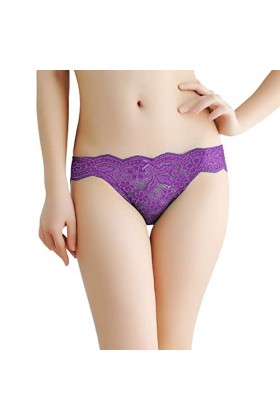 PANPANY Culottes pour Femme Confortables sans Couture Taille Basse Dentelle sous Vetements Culotte Femme Tanga String Multico