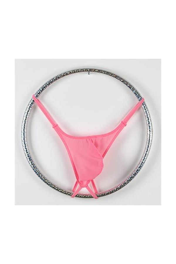 DGKaxiyaHM Strings en Soie glacée pour Hommes sous-vêtement Taille Basse U Convex Pouch G-String Sexy Jockstrap Culotte Confo