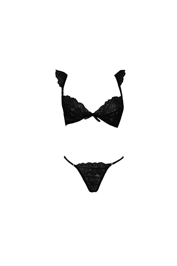 sous-Vetements Femme Sexy Lingerie Sexy Ensemble Dentelle Vêtements De Nuit Erotique Ensemble Soutien Gorge et String 2 Pièce
