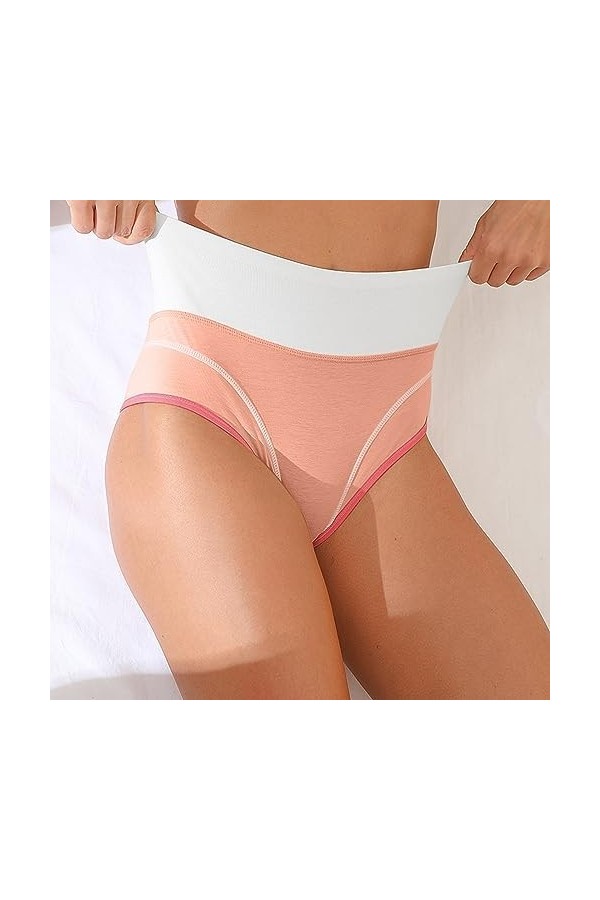 Culottes Shorties Et Strings Femme Taille Mi-Haute Lingerie Douce Pur Coton Pantalons Triangle Sexy Tangas Absorbante Stretch