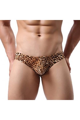 Lingerie Homme Sexy Hot Sexy Leopard-Print sous-vêtements Sexy Low-Waist -Profil Hommes sous-vêtements pour Hommes Ensemble P