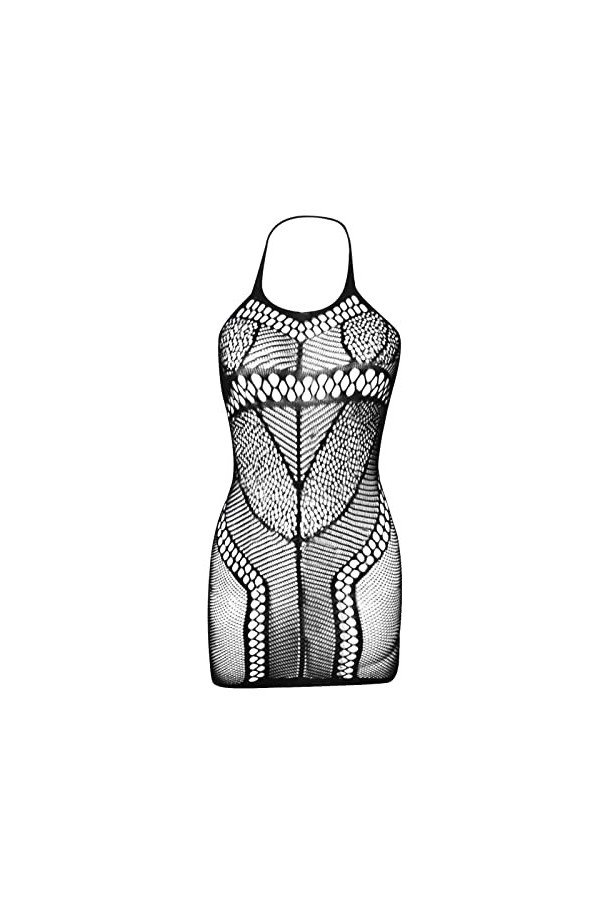 GilRu Mesdames Sexy Lingerie Open File Transparent Lace Hip Jupe Mesh Vêtements Ensemble Lingerie Satin Black, One Size 